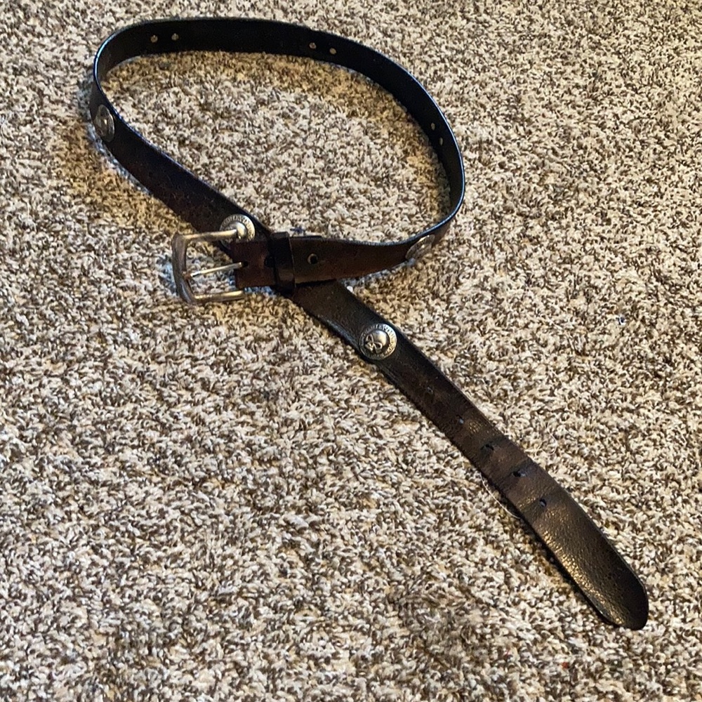 Harley Davidson Brown Leather Belt